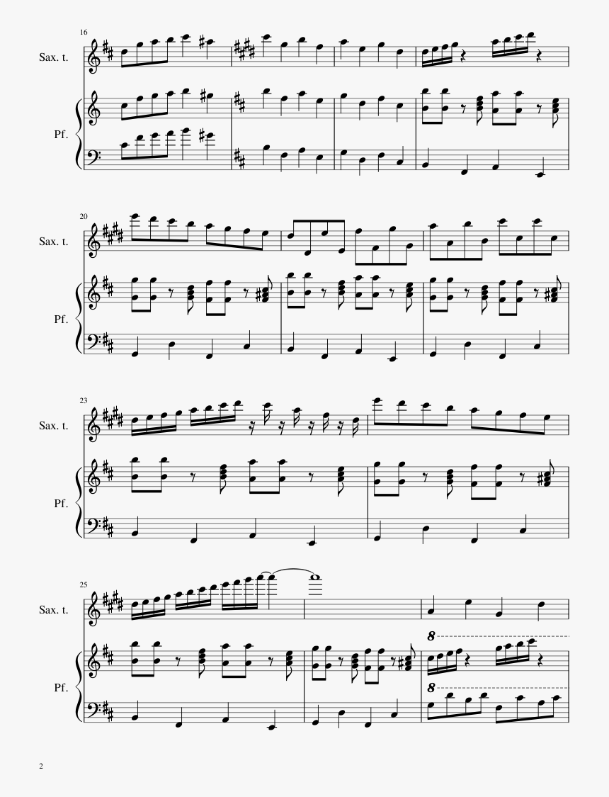 Spooky Scary Skeletons Sheet Music Tenor Sax, HD Png Download, Free Download