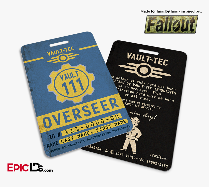 Overseer "fallout - Fallout Vault Tec Card, HD Png Download, Free Download