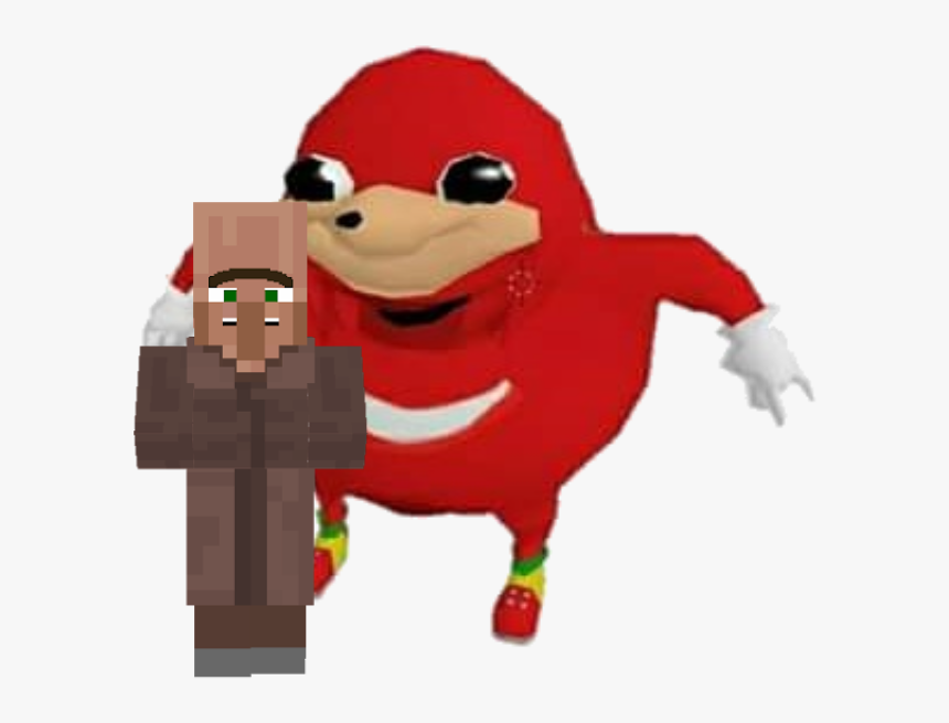 #freetoedit Ugandan Knuckles Meets A Minecraft Villager - Do You Know Da Way, HD Png Download, Free Download