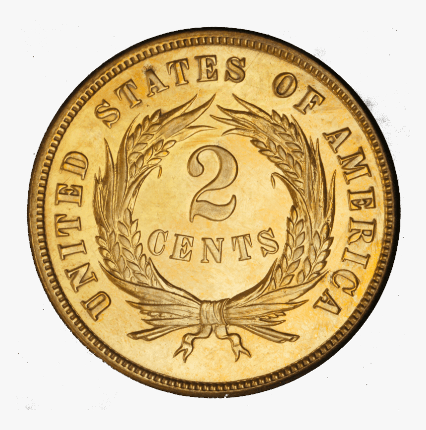 2 Cent Us Coin - 2 Cents Usa 1870, HD Png Download, Free Download