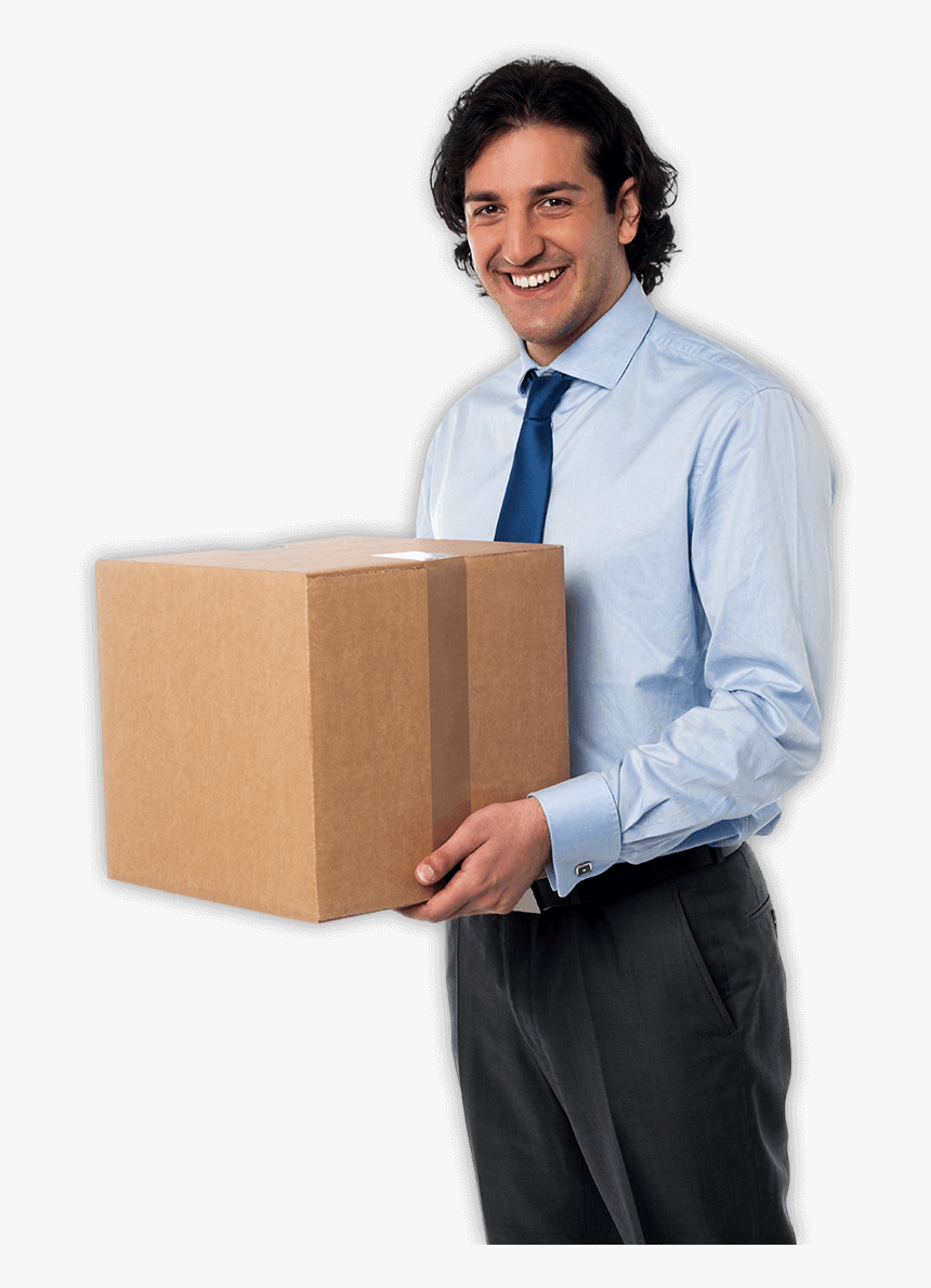 Man Holding A Parcel, HD Png Download - kindpng