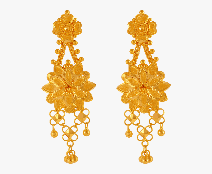 22kt Yellow Gold Jhumki Earrings For Women - Earrings, HD Png Download, Free Download