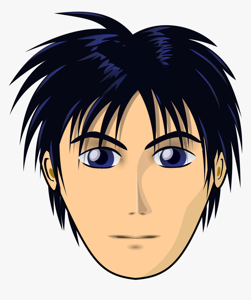 Anime Man Face Longer Clip Arts - Boy Head Clipart, HD Png Download, Free Download