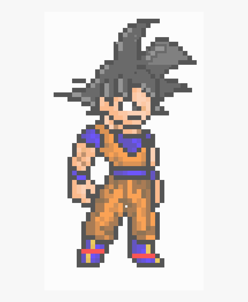 Ultra Instinct Goku Pixel Art Grid