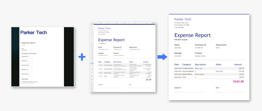 Form Publisher - Google Sheets - Expense Report - Google Sheet Form Template, HD Png Download, Free Download