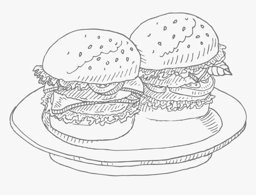 Burger Icon-03 - Line Art, HD Png Download, Free Download