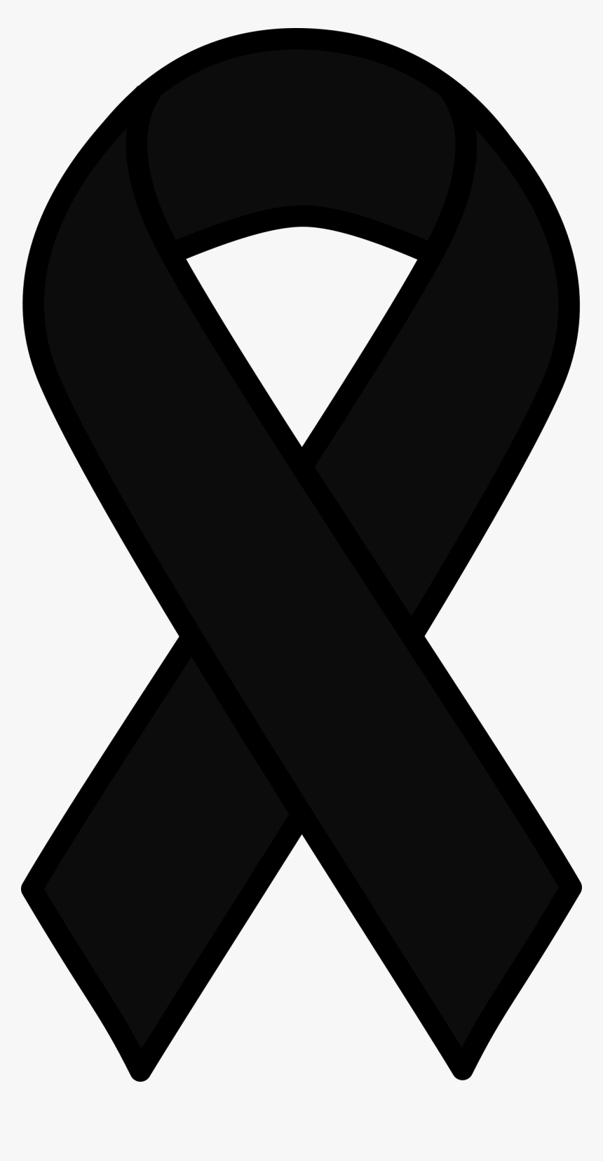Black Melanoma Ribbon Clip Arts - Cancer Ribbon Black And White Clipart, HD Png Download, Free Download