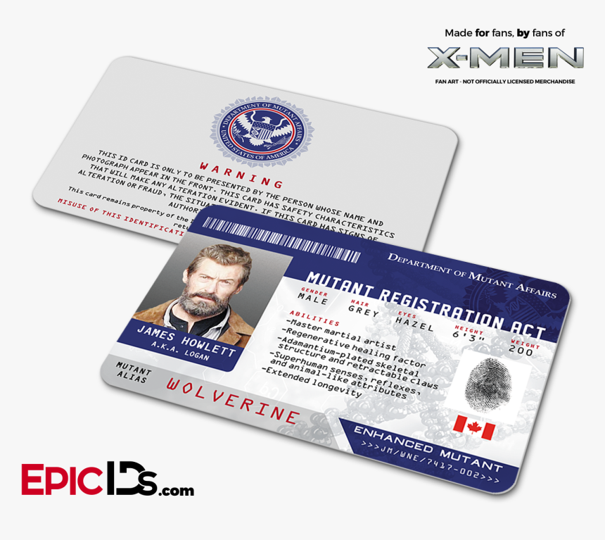 Mutant Registration Act "x-men - Galactic Empire Id, HD Png Download, Free Download