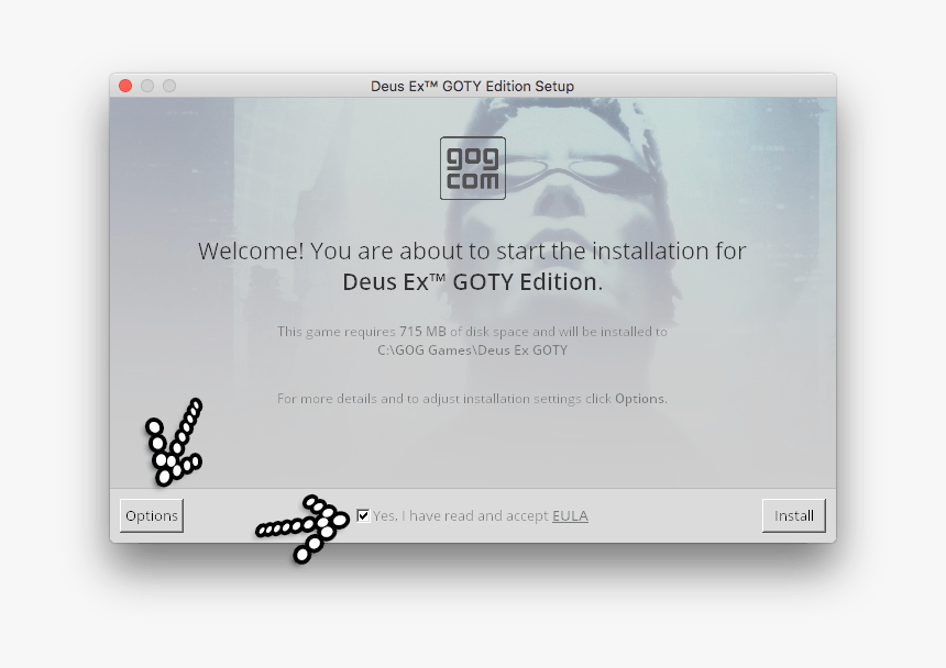 Install Gog Choose Eula Option - Gog.com, HD Png Download, Free Download