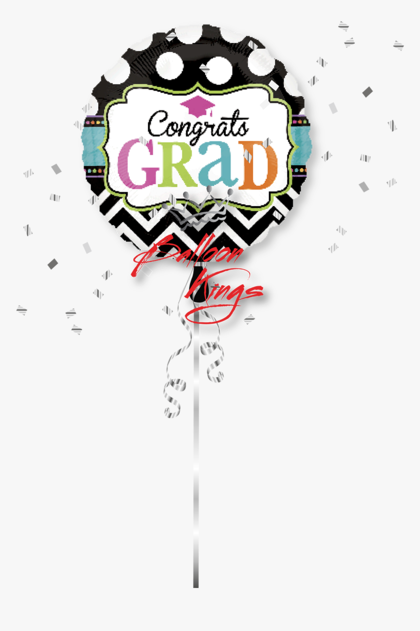 Congrats Graduation Dots And Chevron - Balloon, HD Png Download, Free Download