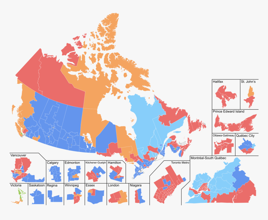 Canada Election Map Results 2019, HD Png Download, Free Download