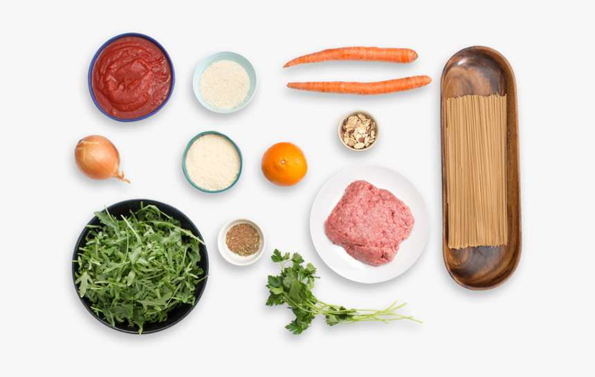 Whole Wheat Spaghetti & Meatballs With Arugula, Tangelo - Vegetables Top View Png, Transparent Png, Free Download