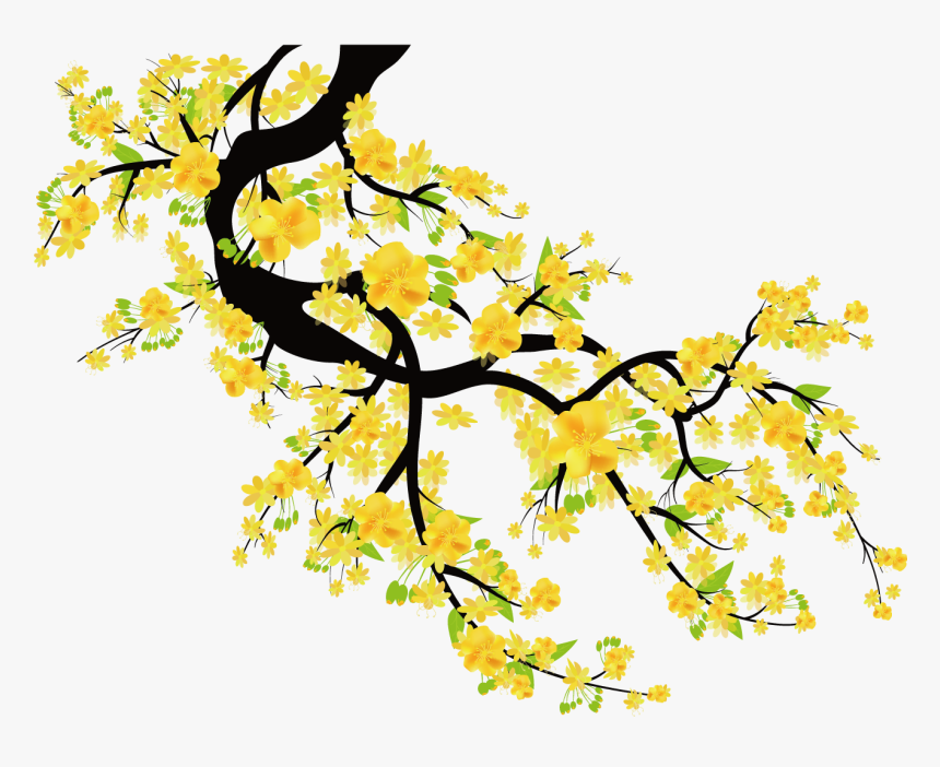 Plum Blossom Euclidean Vector Cherry Blossom - Yellow Cherry Blossoms Png, Transparent Png, Free Download