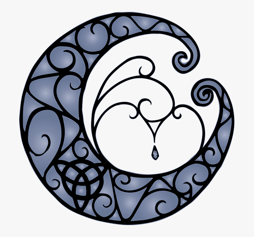 Moon, Triquetra, Pagan, Artistic, Goddess, Religion - Pagan Moon, HD Png Download, Free Download