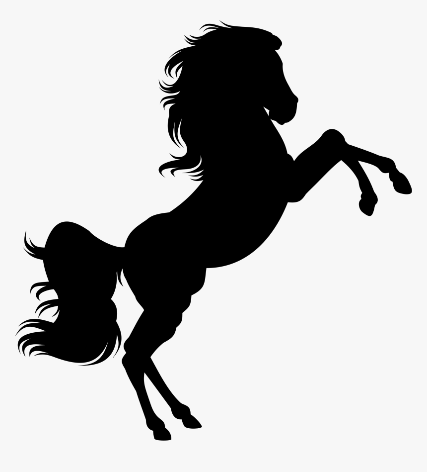 Horse On Two Legs Silhouette Clip Arts - Unicorn Clipart Silhouette Png, Transparent Png, Free Download