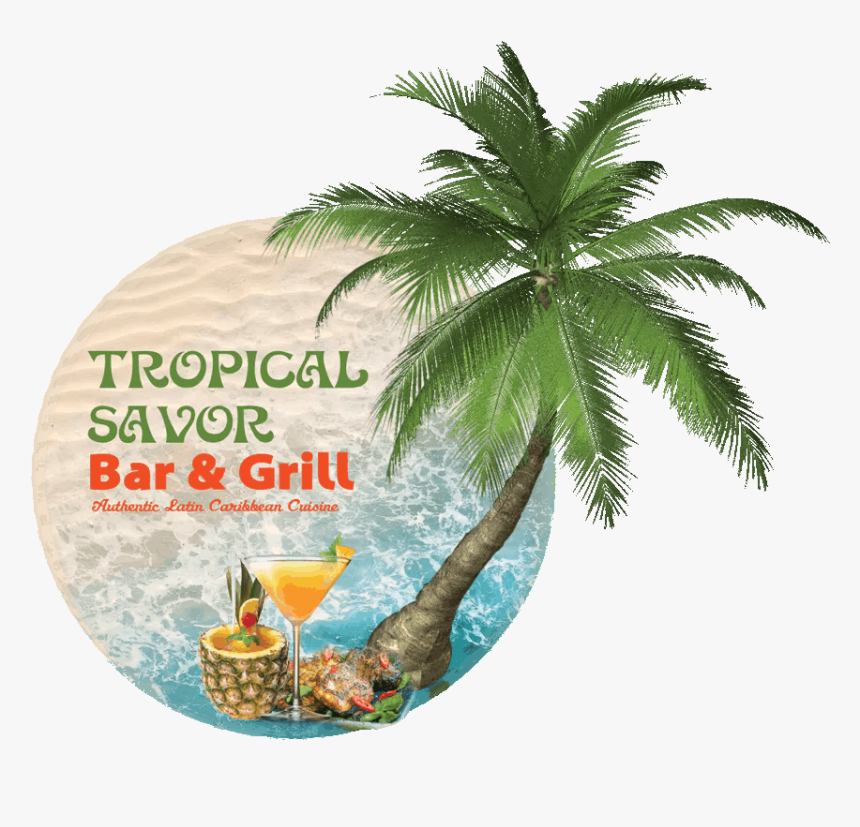 Transparent Palm Tree Top View Png - Tropical Savor Bar And Grill Logo, Png Download, Free Download