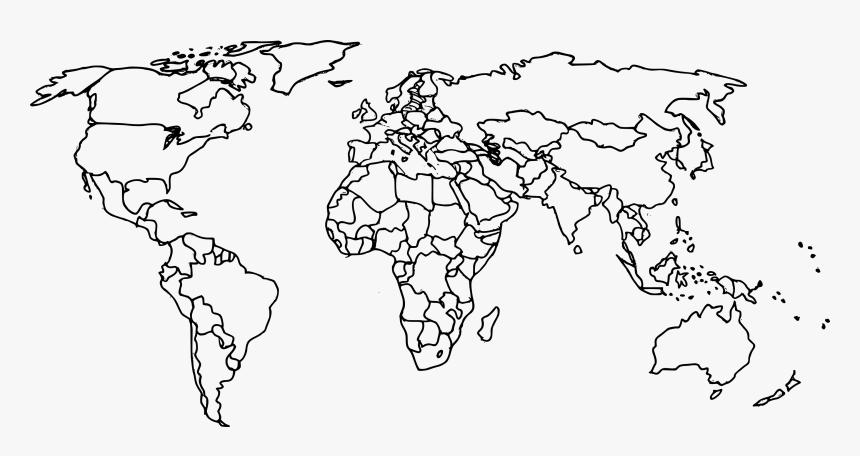 World Outline Map Hd Map Of The World Countries Blank, Hd Png Download - Kindpng