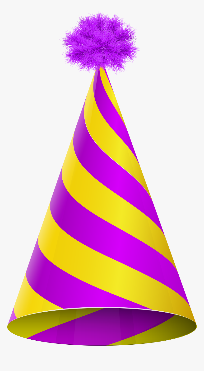 Party Hat Purple Yellow Transparent Png Clip Art Image - Yellow And Purple Party Hat, Png Download, Free Download