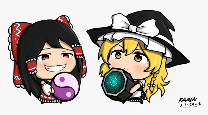 Reimu And Marisa Cute, HD Png Download, Free Download