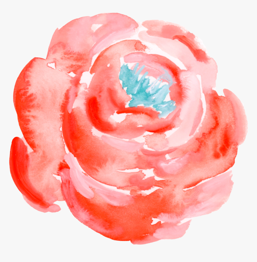 Red Flower Clipart Watercolor - Water Color Red Flower Png, Transparent Png, Free Download