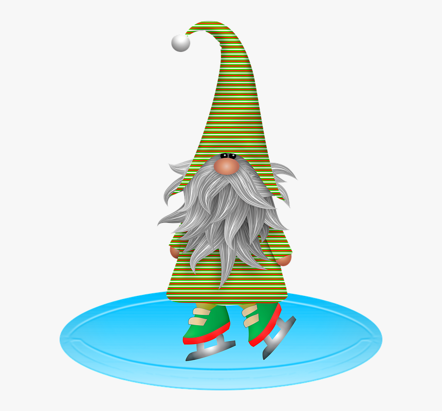 Gnome Ice Skating, Christmas Gnome, Imp, Elf, Bart - Illustration, HD Png Download, Free Download