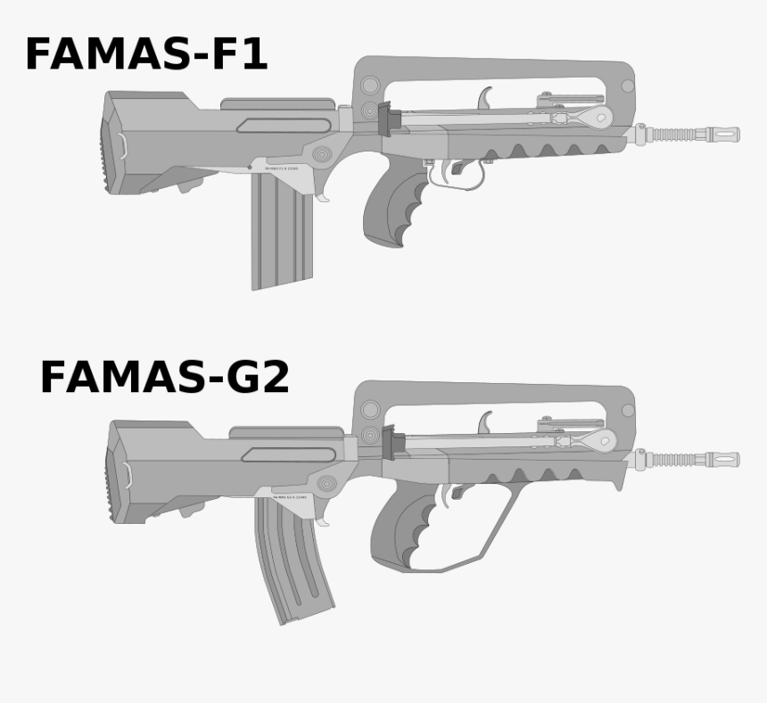 Famas-f1 Vs G2 - F1 And G2 Famas, HD Png Download, Free Download