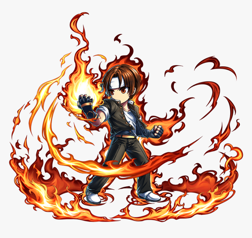 The King Of Fighters Collaboration Units On Global - Kyo Kusanagi Brave Frontier, HD Png Download, Free Download