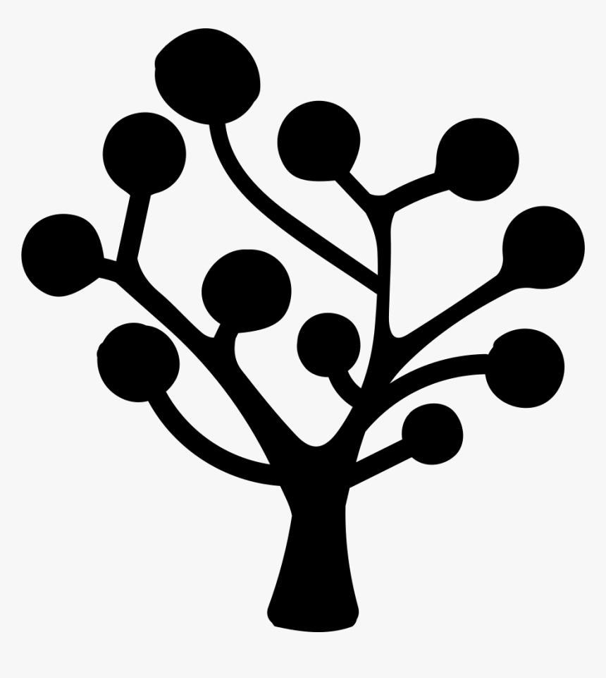 Tree Silhouette Of Circular Leaves - Tree Svg Icon, HD Png Download, Free Download