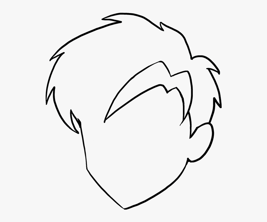 How To Draw Manga Hair Really Easy Drawing Tutorial - Drawing, HD Png Download, Free Download