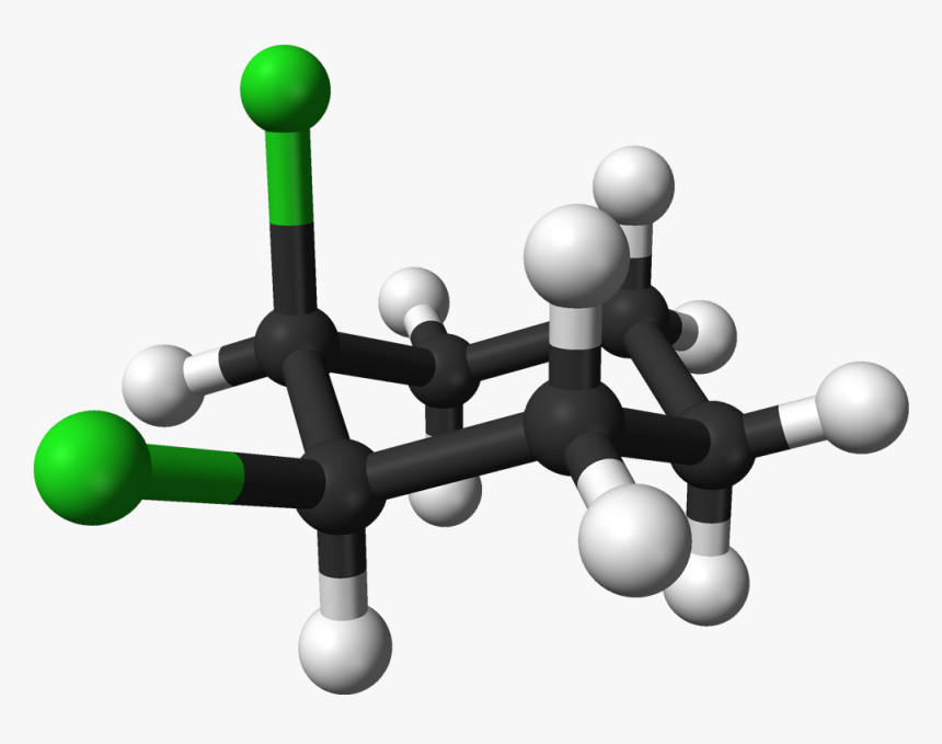 Cis 1,2 Dichlorocyclohexane 3d Balls - Trans 1 2 Dichlorocyclohexane, HD Png Download, Free Download