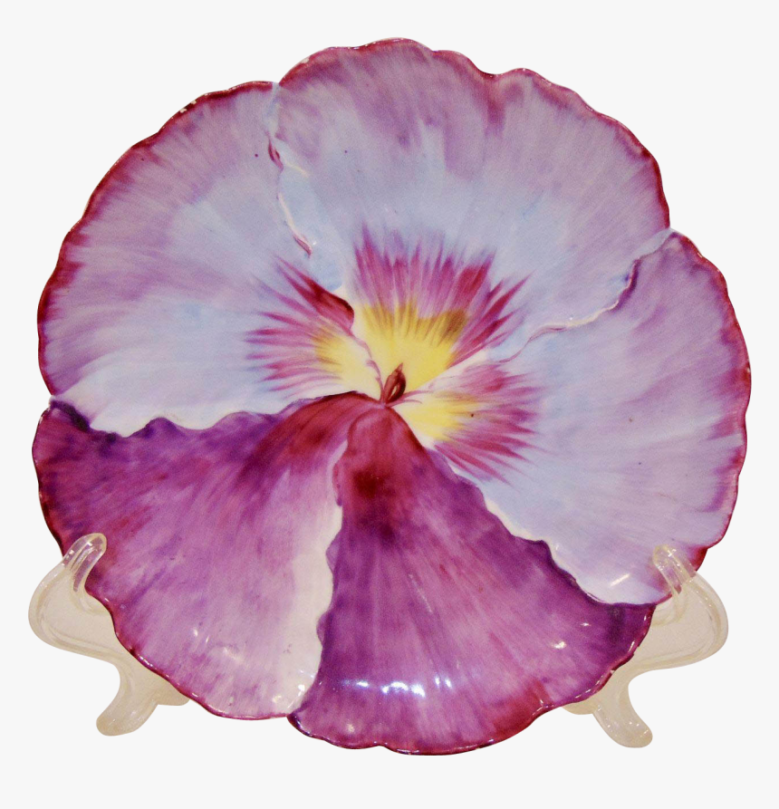 Outstanding Antique Bavarian Hand Painted Porcelain - Pansy, HD Png Download, Free Download