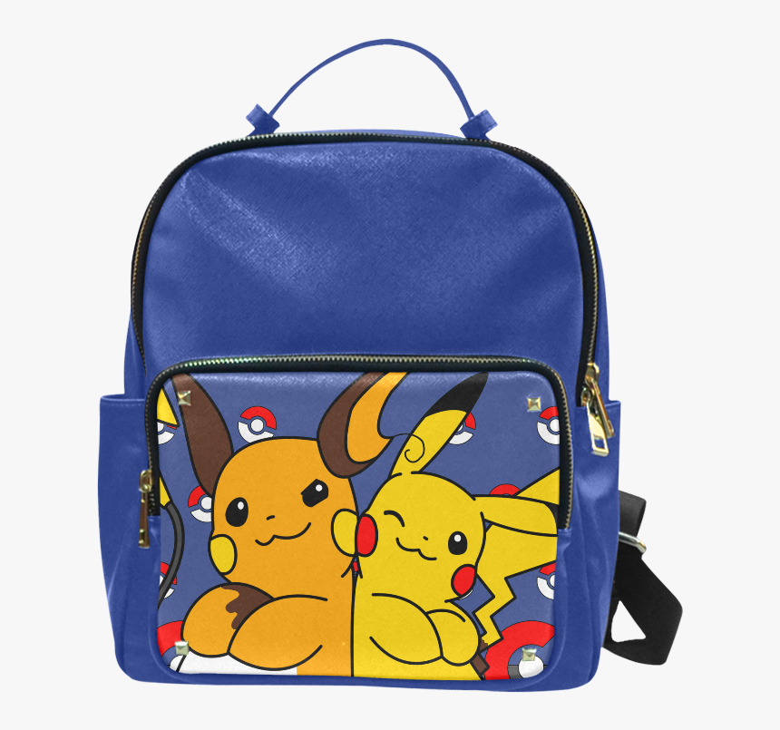 Pokemon Pikachu Print Leather School Backpack Great Wave