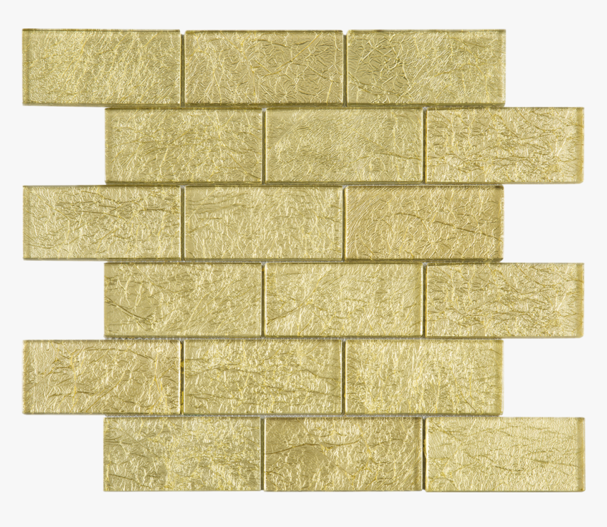 Brick Gold Glass Mosaic Tile - Wall, HD Png Download, Free Download