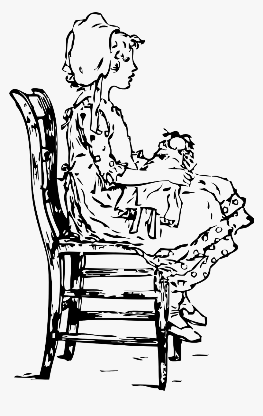 Girl Sitting On A Chair - Sitting, HD Png Download, Free Download