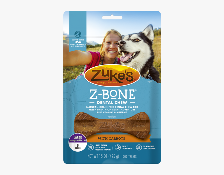 Zukes Z Bones Grain Free Clean Carrot Crisp Dental - Zuke's Z Bones, HD Png Download, Free Download