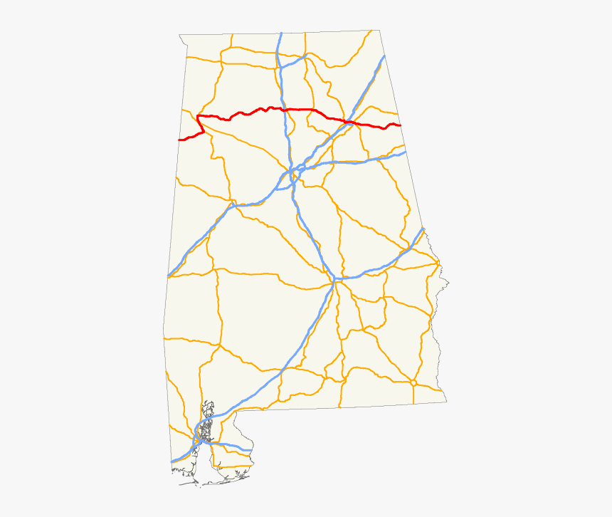 Us Highway 280 In Alabama Map, HD Png Download, Free Download