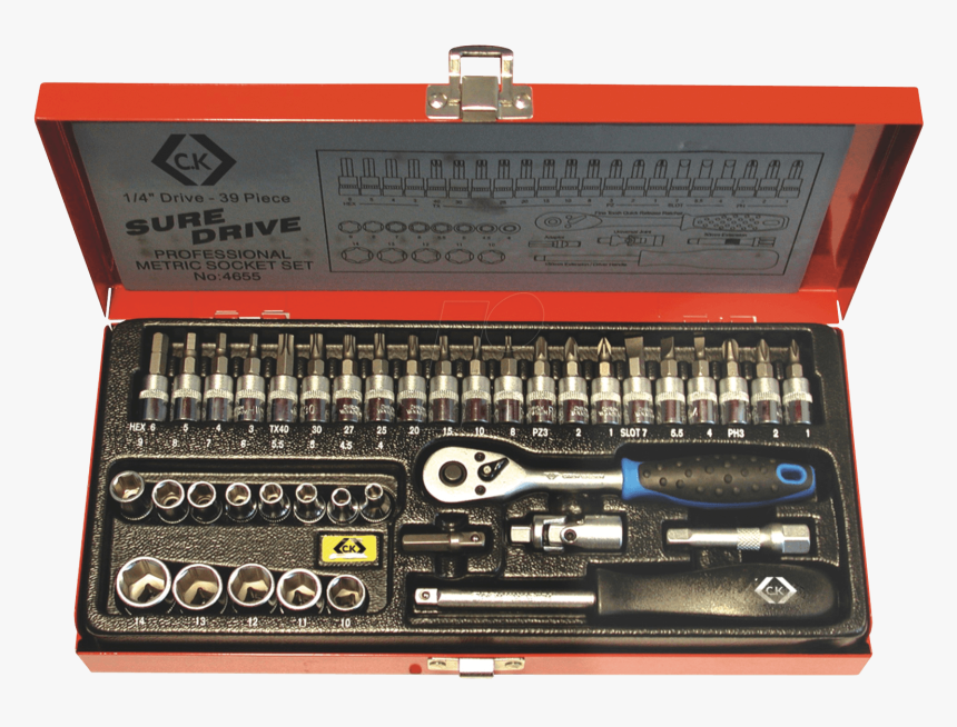 K Socket Wrench Set 1/4, 39-part C - Zestaw Kluczy 1 4, HD Png Download, Free Download