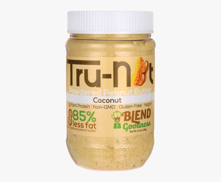 Tru Nut Powdered Peanut Butter Coconut 6 7 Oz Jar - Sunflower Butter, HD Png Download, Free Download