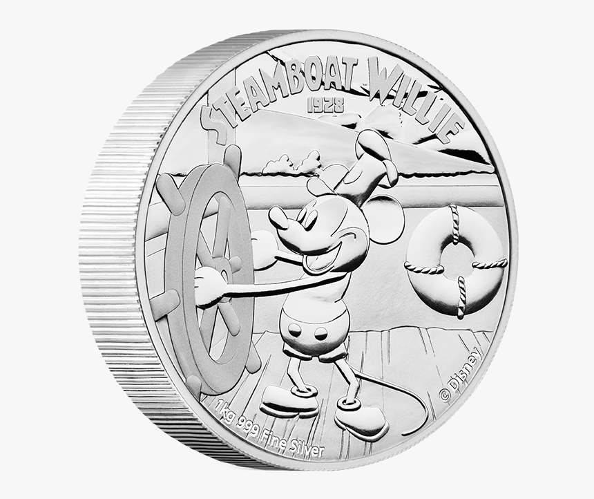 2015 1 Kilo Pure Silver Coin - New Zealand Mint Steamboat Willie Coin, HD Png Download, Free Download