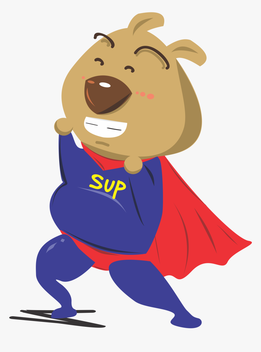 Superman Dog Cartoon Illustration - Cartoon Dog Boy Png, Transparent Png, Free Download