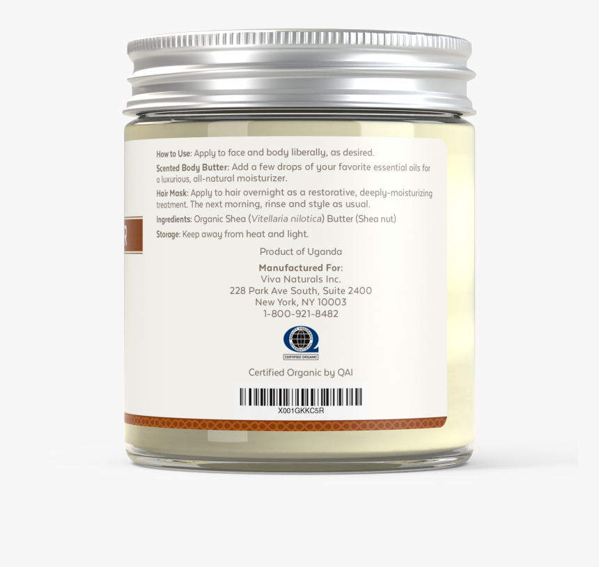 Viva Naturals Organic Shea Butter 16oz Right Of Jar"
 - Viva Naturals Shea Butter, HD Png Download, Free Download