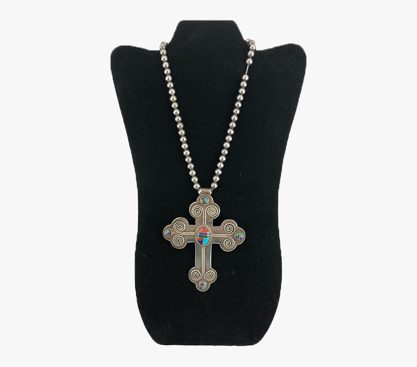 Wright Navajo Large Sterling Silver Cross With Stone - Locket, HD Png Download, Free Download