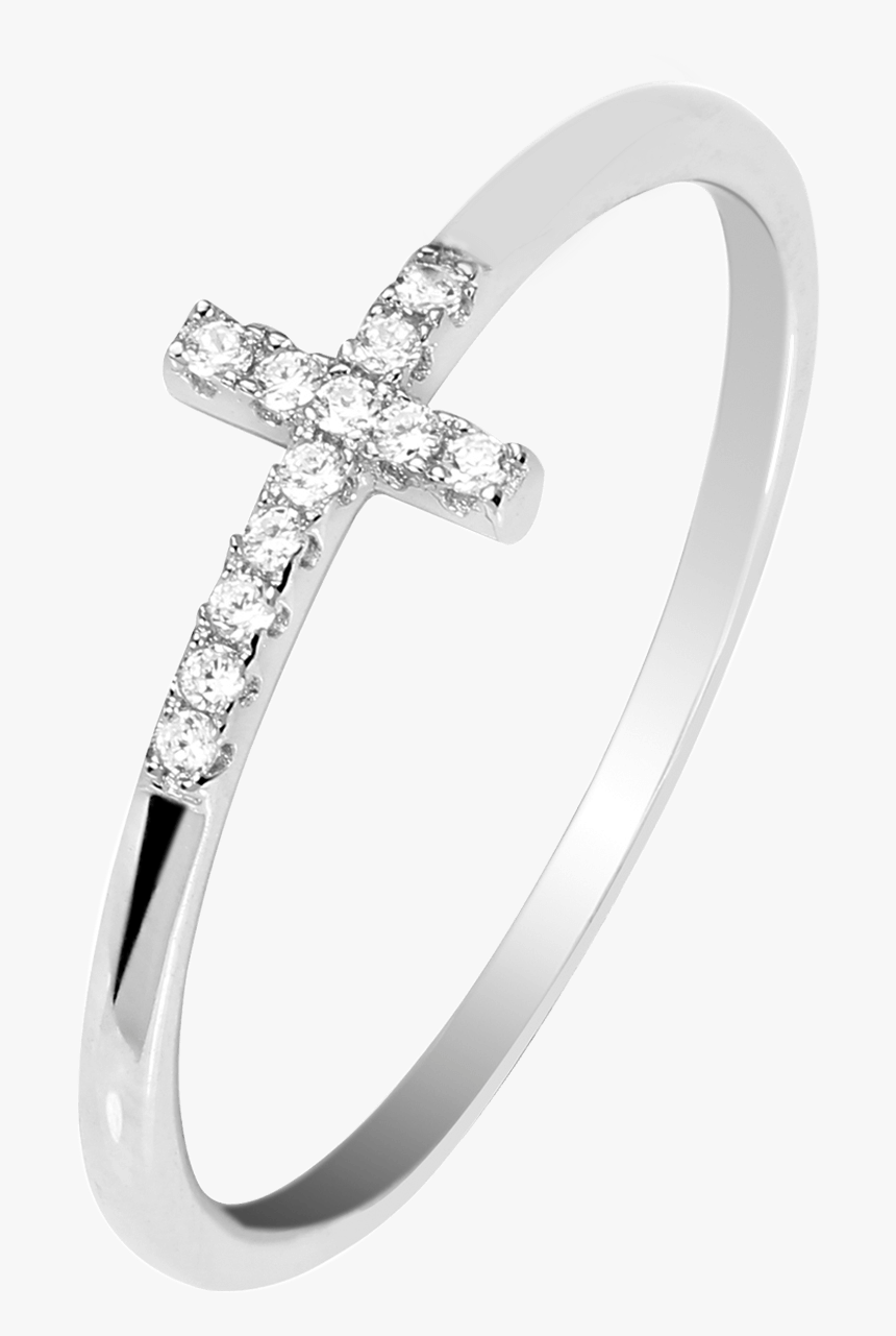 Vega White Gold Plated Sterling Silver & White Crystal - Pre-engagement Ring, HD Png Download, Free Download