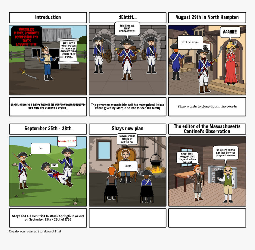 Shays Rebellion Comic Strip Ideas, HD Png Download - kindpng
