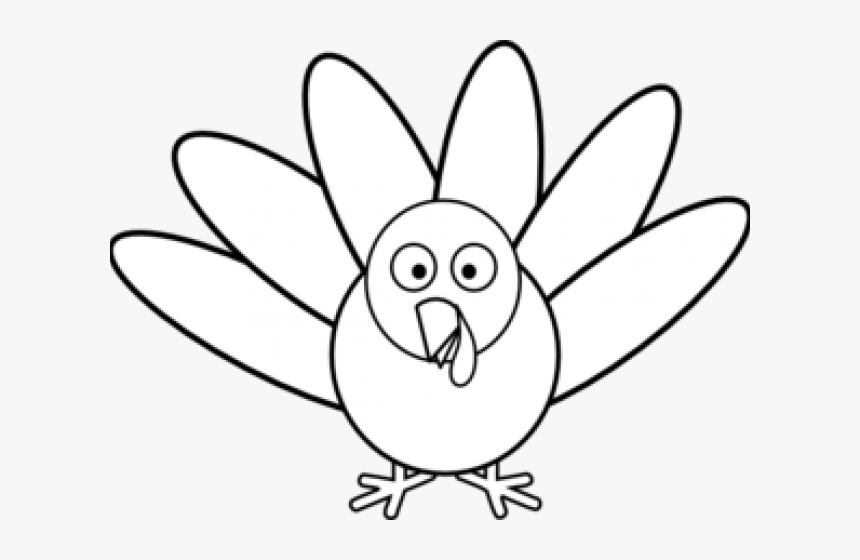 Transparent Feather Outline Png - Turkey Clip Art Black And White, Png  Download - Kindpng