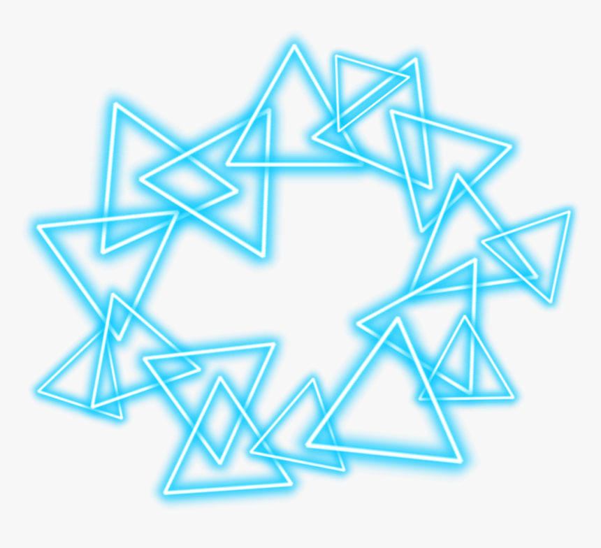 #crown #halo #neon #blue #circle #star #triangle #cool - Triangle, HD Png Download, Free Download