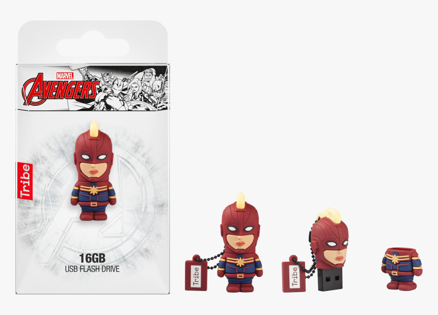 16gb Captain Marvel Usb Flash Drive Image - Pen Drive Da Capitã Marvel, HD Png Download, Free Download