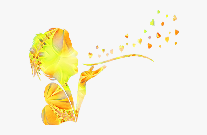 Yellow Ftestickers Girl Hearts Blow - Anthurium, HD Png Download, Free Download