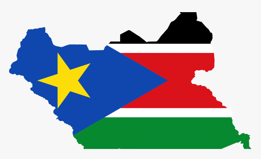 South Sudan Flag In The Shape Of The Country - South Sudan Country Flag, HD Png Download, Free Download