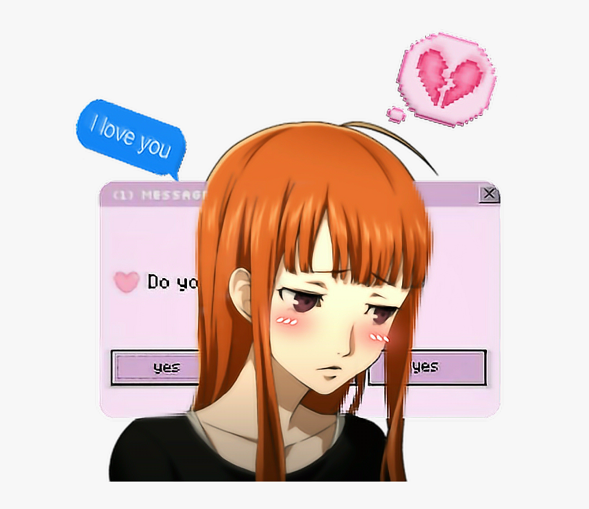 #anime #love #sad #blush - Persona 5 Futaba Head, HD Png Download, Free Download